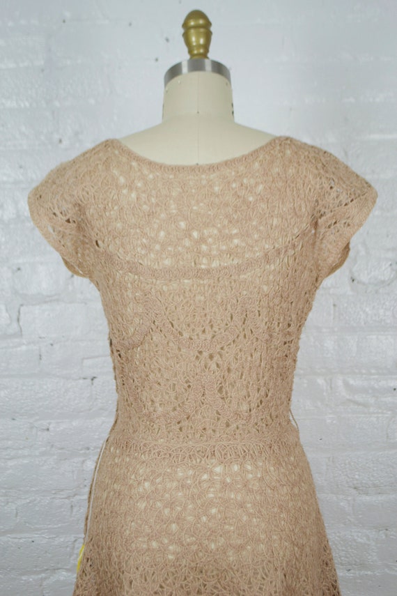 1960s ribbon lace dress . 50s style vintage open … - image 7