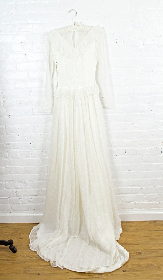 1930s wedding dress . vintage 30s simple embroide… - image 5