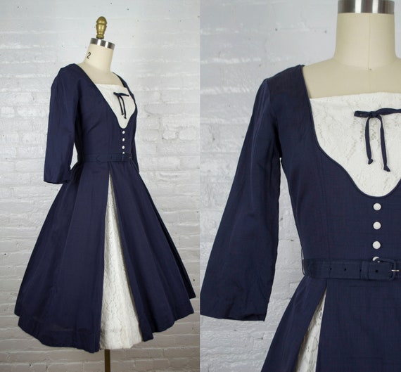 1950s dress . 50s cotton rockabilly dress . vinta
