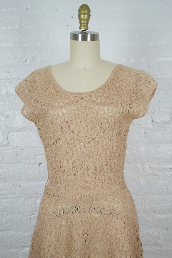 1960s ribbon lace dress . 50s style vintage open … - image 8