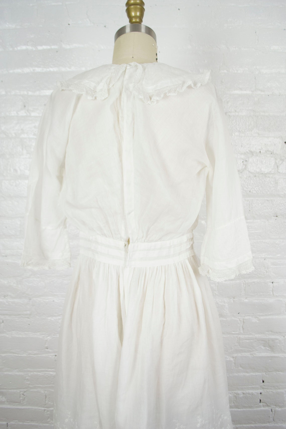 Edwardian tunic dress . 1900-1920s antique white sheer cotton | Etsy