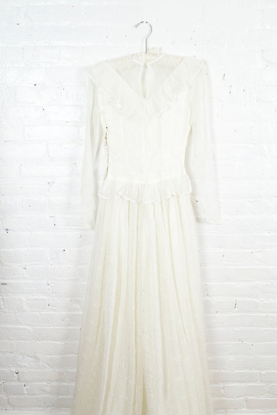 1930s wedding dress . vintage 30s simple embroide… - image 6