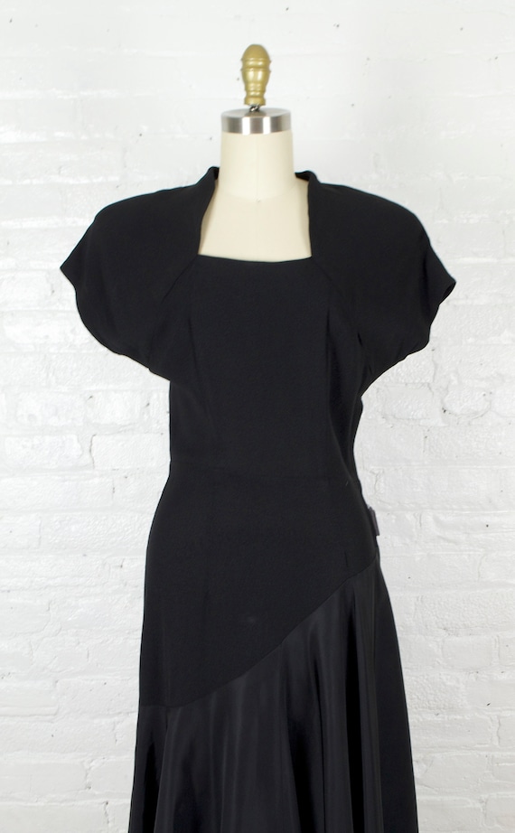 1940s black evening gown . Vintage 40s long cockt… - image 6