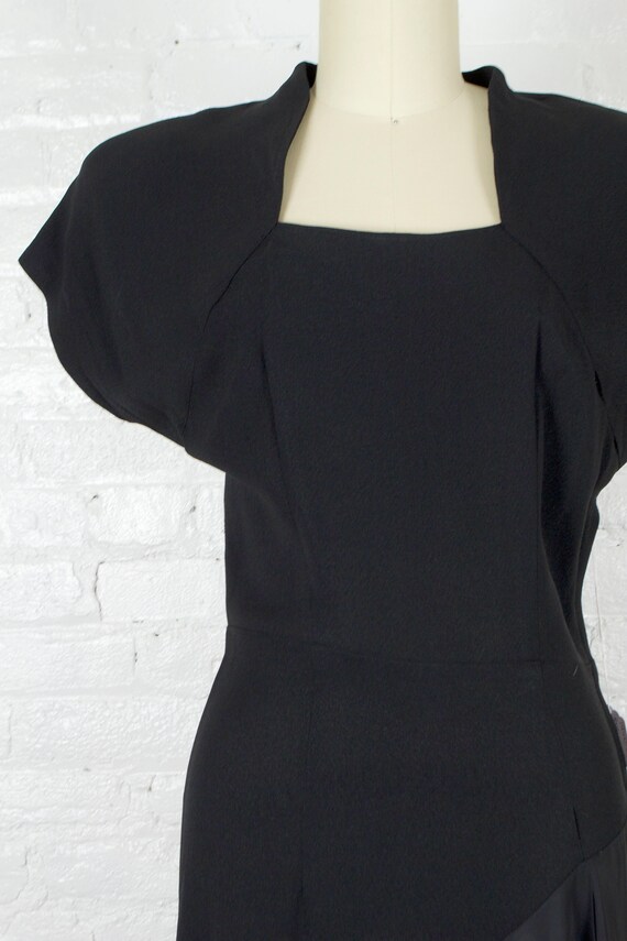 1940s black evening gown . Vintage 40s long cockt… - image 8