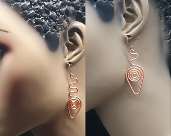Wire Spiral Drop Earrings - Gift For Her - Gifts For Women - Boho Bridal Jewelry