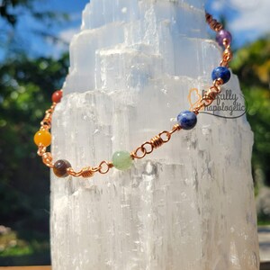 Seven Chakras Copper Choker Collar Necklace | Seven Chakras Copper Wire Choker | Cute Chokers | Choker Collar Necklace | Choker Necklace