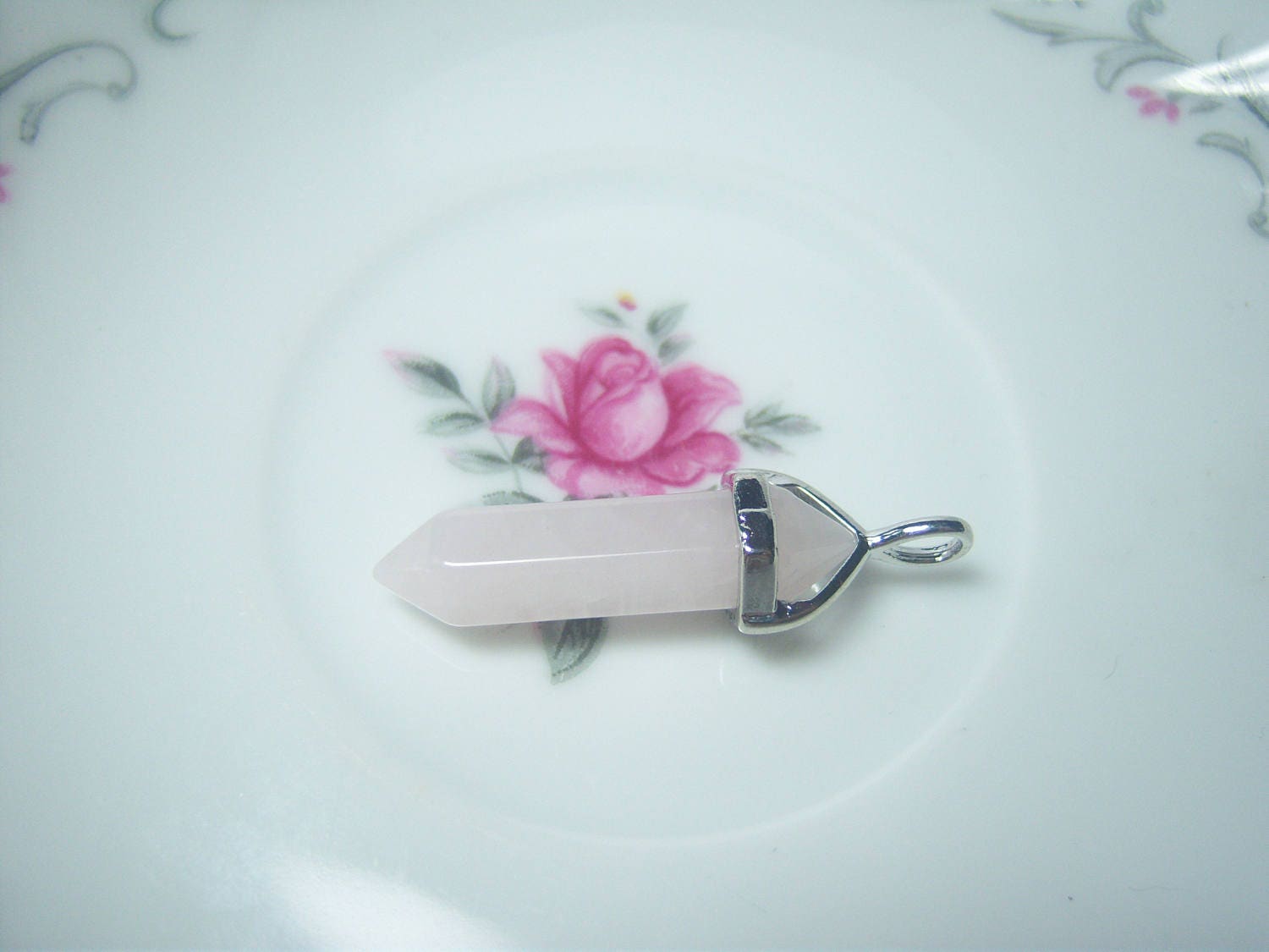 A+++Natural Rose Quartz Obelisk Pink Crystal Wand Point Healing