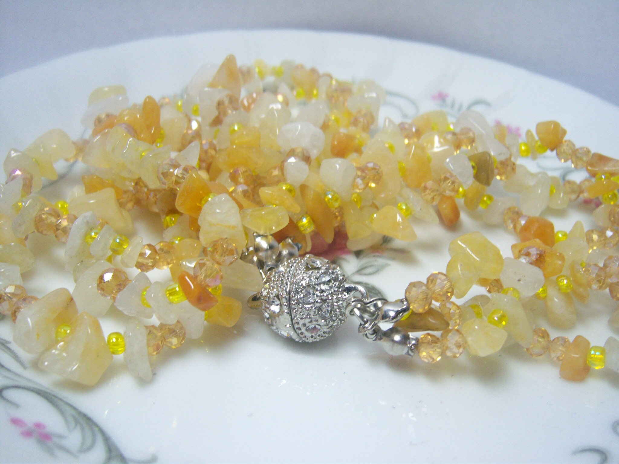Bittersweet Hefty Spacer Czech Citrine Necklace main image 1