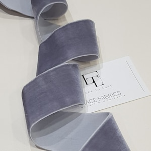 Grijs elastisch fluwelen lint op maat gesneden, breed fluwelen lint grijs, fluwelen stoffen lint cadeaustrik, haarlint fluweel, fluwelen rand HDS005