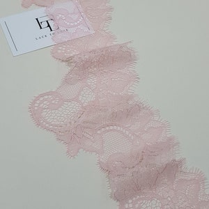 Pizzo rosa chiaro, pizzo francese, pizzo chantilly, pizzo da sposa, pizzo da sposa, pizzo da giarrettiera, pizzo da sera, pizzo da lingerie, LMF211