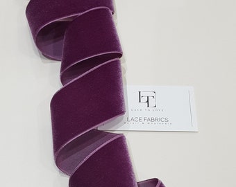 Ruban de velours violet/lilas par mètre, ruban de velours étroit, noeud cadeau en ruban de tissu de velours, velours de ruban pour les cheveux, bordure en velours ST1008