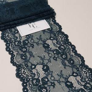Pizzo elasticizzato verde, pizzo francese, pizzo girocollo, pizzo Alençon Pizzo per abito da sposa Pizzo per matrimonio Giarrettiera Pizzo per abito da sera Lingerie LMF700