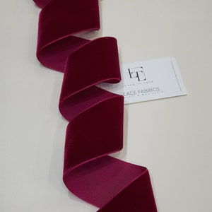 Nastro di velluto rosso scuro tagliato a misura, nastro di velluto rosso stretto, fiocco regalo in tessuto di velluto, nastro per capelli in velluto, rifinitura in velluto ST1004