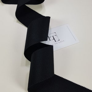Ruban gros-grain en coton noir Noeuds gros-grain, fournitures pour noeuds pour cheveux, par mètre, noeud cadeau, ruban pour cheveux, bordure gros-grain ST1030
