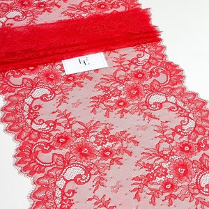 Renda vermelha, Renda Chantilly, Renda Francesa, Renda de Casamento, Renda Recortada Renda de Cílios Renda Floral Renda de Lingerie por metro L20184