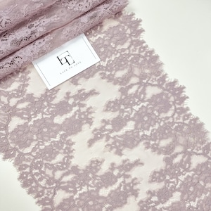 Ribete de encaje lila, encaje Chantilly, encaje francés, encaje festoneado encaje de pestañas encaje floral encaje lencería encaje LMF442