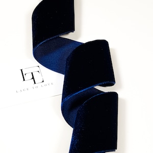 Nastro di velluto blu scuro, fiocco regalo in tessuto di velluto, nastro per capelli in velluto, rifinitura in velluto ST1006