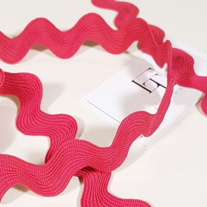 Nastro rick rack rosa, 3 cm/1,18 pollici di larghezza, nastro rick rac a coste rosa, venduto tagliato su misura, ST1060