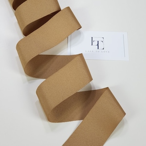 Lichtbruin grosgrain lint grosgrain strikken, haarelastiekjes, op maat geknipt, cadeaustrik, haarlint, grosgrain trim ST1041