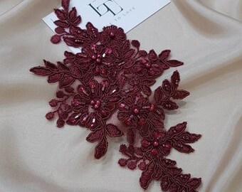 burgundy applique