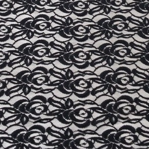 Zwarte warme wollen kantstof, verkocht op maat gesneden, Franse Chantilly-kantdoek, kantmateriaal bruidshuwelijk, avondjurkkant, bloemenkant, CA536