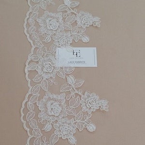 Weiße Spitzenborte, weiße Spitzenborte, weiße Spitzenborte, Spitzenborte für Brautkleid, Schleierspitze, Spitzenband, EEV2111
