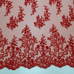 Rote Spitze, Chantilly-Spitze, französische Spitze, Braut-Spitze, Hochzeits-Spitze, Abendkleid-Spitze, Ausgebochte Wimpern-Spitze, Dessous-Spitze EVS063C
