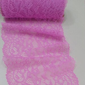Adorno de encaje rosa, encaje Chantilly, encaje de novia francés, encaje de boda, encaje festoneado, encaje de pestañas, encaje floral, encaje de lencería LJ44402
