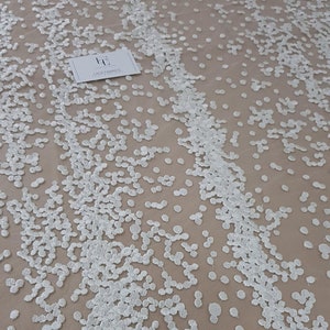 Tecido de renda marfim, tecido de renda de rayon bordado, material de renda de viscose para casamento, renda de véu branco, renda de lingerie, vendido por metro RK8001