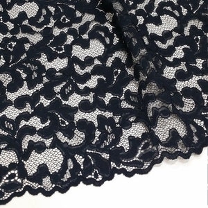 Tela de encaje negro cortada a medida, encaje francés, encaje de boda bordado, encaje nupcial vestido de noche encaje lencería encaje Alencon encaje L12715