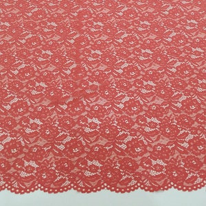 Tessuto in pizzo rosa salmone, pizzo Chantilly, pizzo francese, pizzo da sposa, pizzo bianco, velo in pizzo smerlato, pizzo per ciglia, lingerie LL69902