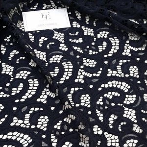 Schwarzer Spitzenstoff Massenware, Frankreich Spitze, Alencon Spitze, Braut Hochzeit Spitze Stickerei Spitze Abendkleid Spitze Dessous Spitze L77336