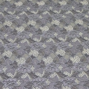 Tecido de renda elástica cinza púrpura, tecido de renda Chantilly francesa elástica, material de renda de casamento, renda de vestido de noite, tecido de lingerie, J30024