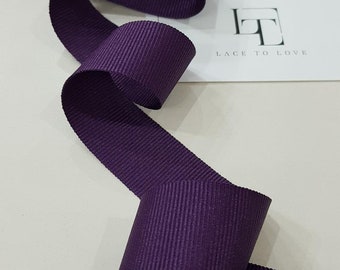 Dark lilac Grosgrain Ribbon Grosgrain Bows, Hair bow Supplies, by the yard, ribbon lilac, gift bow, hair ribbon, grosgrain trim ST1038