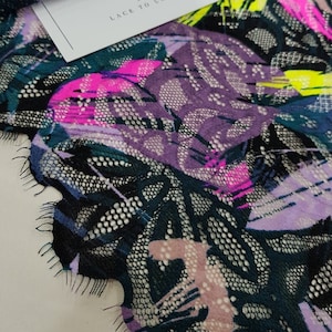 Farbenfrohe Stretch Spitzenborte, Elastische Spitzenborte, Print Spitzenborte, Französische Spitze, Hochzeitsspitze, Ausgebogene Wimpern Spitze, Lingerie LMF002