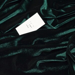Dark green stretch velour velvet dance gown cloth