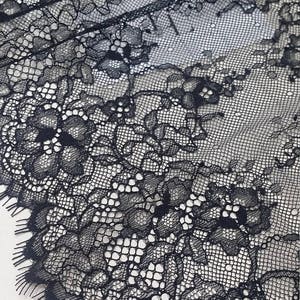 Schwarze Spitzenborte, Französische Chantilly Spitze, Braut, Hochzeitskleid, Schleier Strumpfband Spitze, Abendkleid Spitze, Dessous Spitze, Massenware, L1772