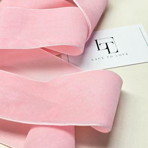 Nastro decorativo per ghirlanda natalizia in velluto rosa baby, 2 pollici/5 cm di larghezza, nastro per ghirlanda rosa chiaro, nastro per carta da regalo, venduto tagliato su misura, ST1090