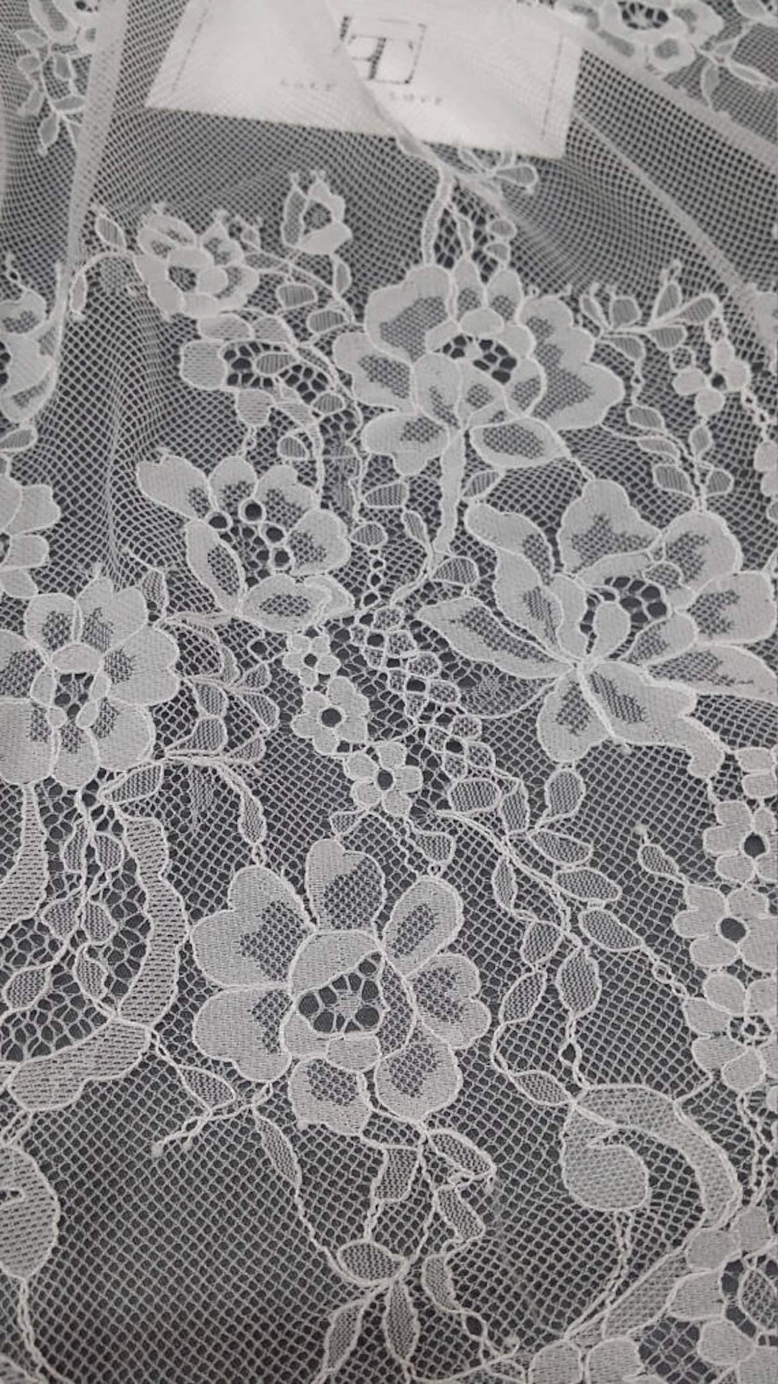 Ivory Lace Fabric by the Yard French Lace Embroidered Etsy