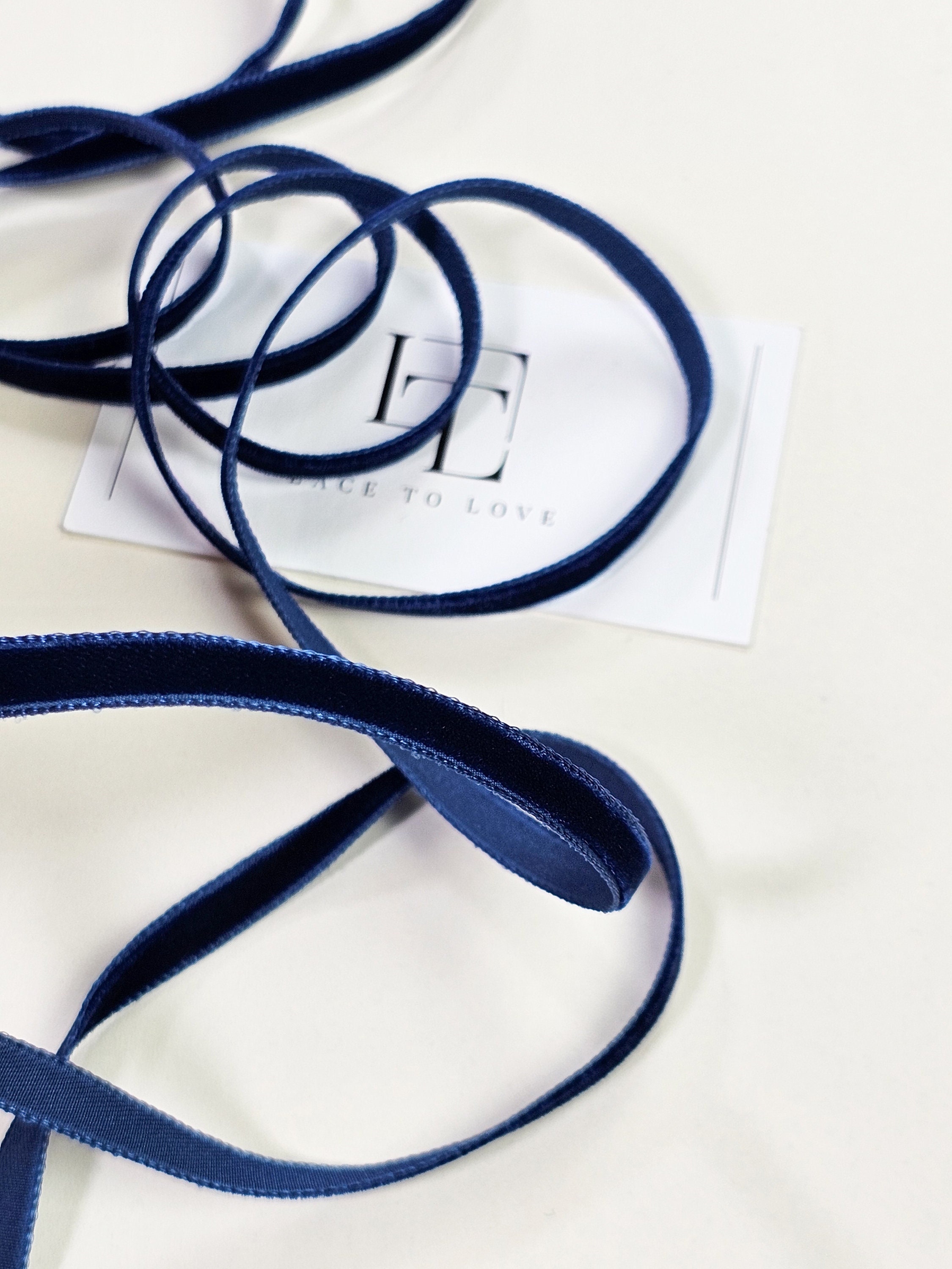 Dark Blue Velvet Ribbon, Velvet Fabric Decoration Ribbon, Gift
