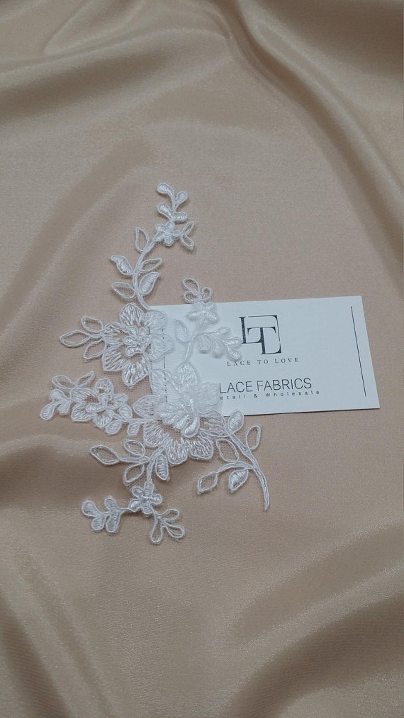 Snow white Lace applique White lace French Chantilly lace Etsy