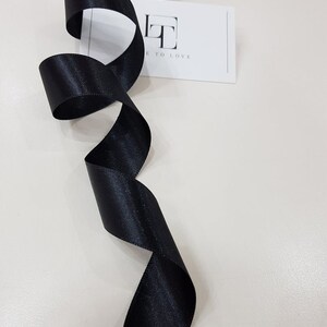 25mm Black Double Side Satin Ribbon, by the Yard, Satin Ribbon Black ...