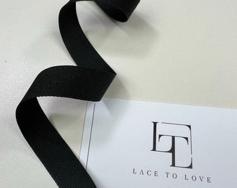 Black grosgrain ribbon grosgrain bows, hair bow supplies, by the yard, gift bow, hair ribbon, grosgrain trim V007