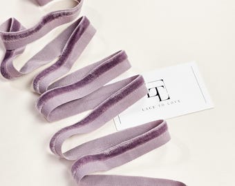 Ruban de velours élastique violet par mètre, ruban de velours étroit, noeud cadeau de ruban de finition en velours, ruban de velours pour cheveux, garniture en velours, DB1009