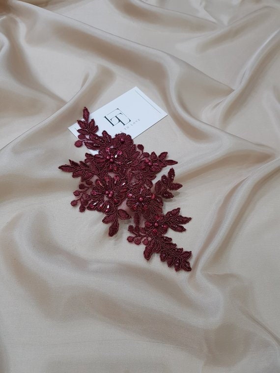 burgundy applique