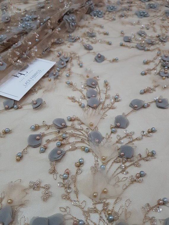 VENTE bleu gris beige dentelle dentelle dentelle 3D, et perles dentelle Français, mariée dentelle, dentelle mariage, festonné Floral dentelle Lingerie luxe dentelle GR9003 250147 VENTE bleu gris beige dentelle dentelle dentelle 3D, et perles dentelle Français, mariée dentelle, dentelle mariage, festonné Floral dentelle Lingerie luxe dentelle GR9003 250147