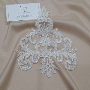 Ivoorkant appliqué, ivoorkant, Franse Chantilly-kantappliqué, 3D-kant, bruidsappliqué, appliqué M0061