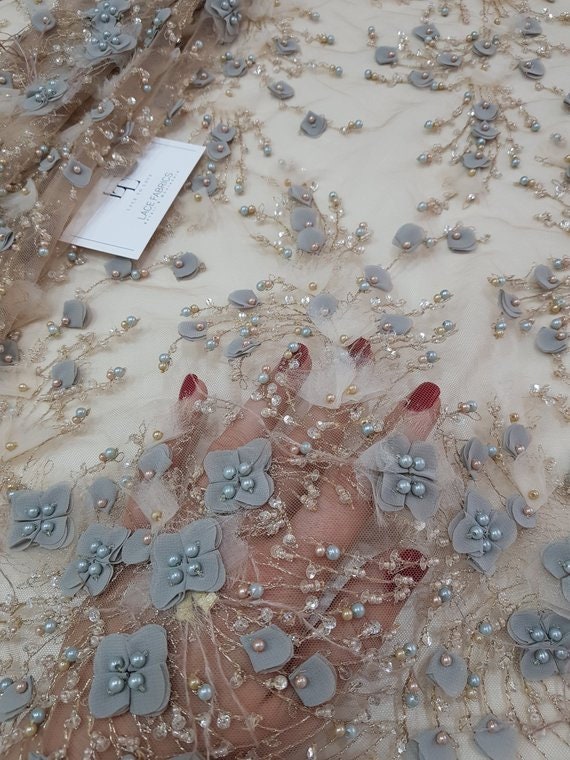 VENTE bleu gris beige dentelle dentelle dentelle 3D, et perles dentelle Français, mariée dentelle, dentelle mariage, festonné Floral dentelle Lingerie luxe dentelle GR9003 250147 VENTE bleu gris beige dentelle dentelle dentelle 3D, et perles dentelle Français, mariée dentelle, dentelle mariage, festonné Floral dentelle Lingerie luxe dentelle GR9003 250147
