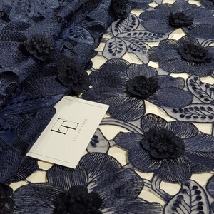 blue bridal 3D lace for wedding dress