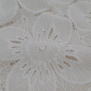 Weiße Blumenspitze Stoff, Spanische Wimpernspitze, Hochzeit Brautspitze Stoff, Elfenbein Schleierspitze, Dessous Spitze, Alencon Spitze, LL26002